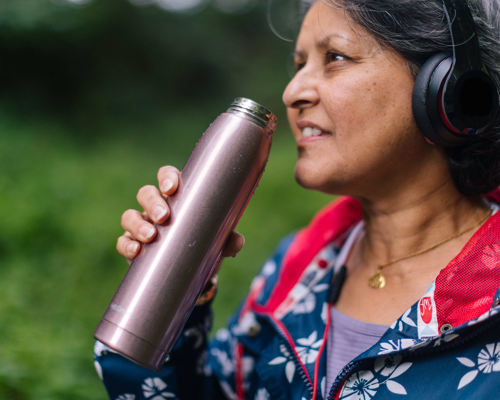 Close up on a woman enjoying the outdoors