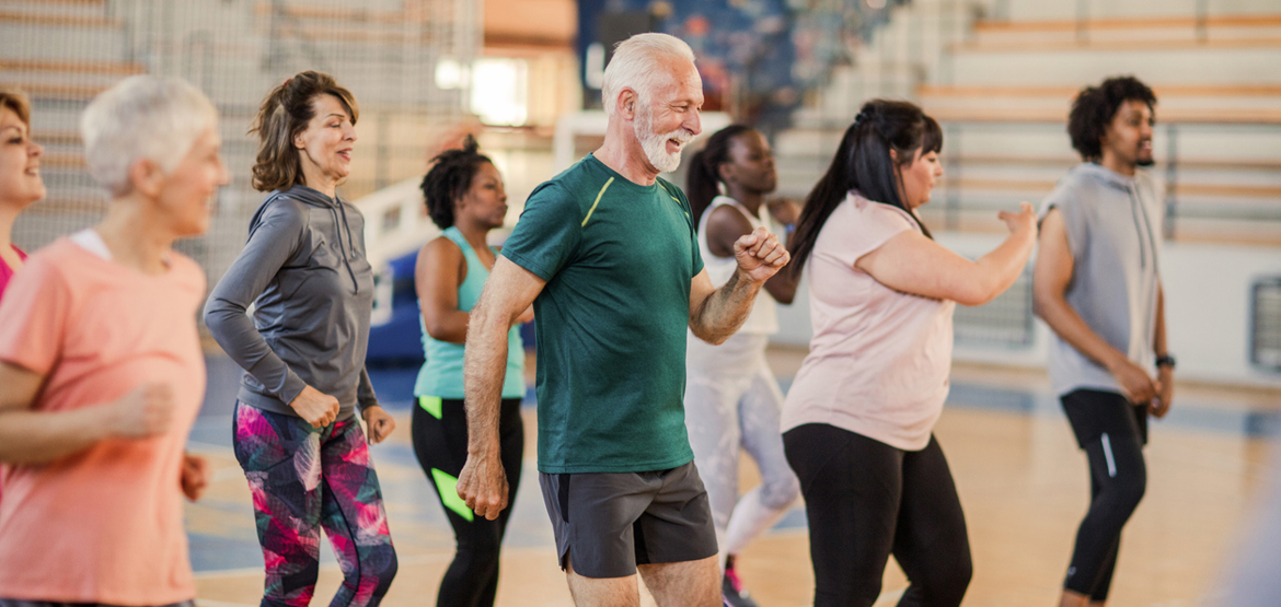 People exercising